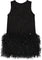 Deux par Deux Sleeveless Bi-Material Lurex Dress with Feathers - Big Girl - Black