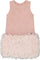Deux par Deux Sleeveless Bi-Material Lurex Dress with Feathers - Big Girl - Light Pink