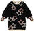 Deux par Deux Long Sleeve Knit Dress with Stars - Little Girl - Black
