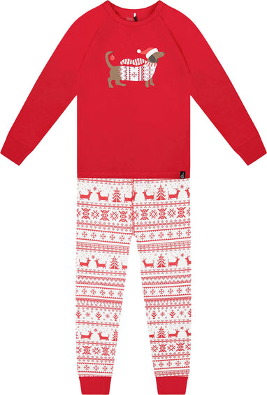 Deux par Deux Organic Cotton Red and White Fairisle Two-Piece Pajamas - Little Kids