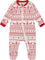Deux par Deux Organic Cotton Red and White Fairisle One-Piece Pajama - Baby - Red - White Fairisle