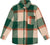 Deux par Deux Long Sleeve Yarn Dyed Plaid Shirt - Little Boy - Green - Orange - Off White