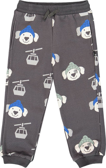 Deux par Deux Gray Dog Print Fleece Sweatpants - Baby Boy