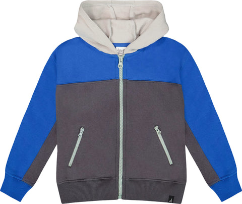 Deux par Deux Color Blocked Zip Front Fleece Hoodie - Baby Boy