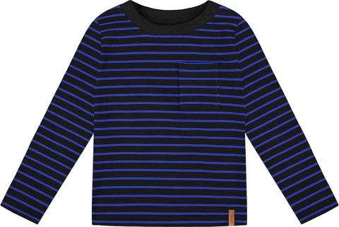 Deux par Deux Long Sleeve Brushed Jersey Striped T-Shirt - Little Boy