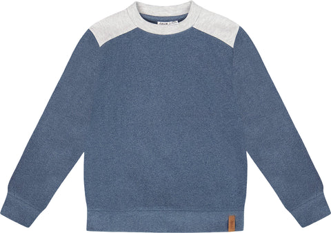 Deux par Deux Super Soft Long Sleeve Flat Back Rib Top with Elbow Patches - Little Boy