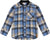 Deux par Deux Long Sleeve Brushed Plaid Button Down Shirt with Rib Collar - Little Boy - Blue