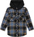 Deux par Deux Long Sleeve Hooded Flannel Shirt - Big Boy - Blue - Black