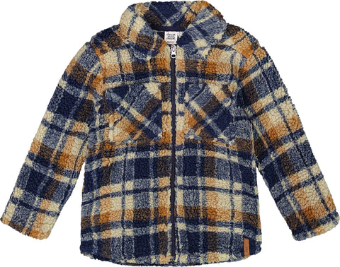 Deux par Deux Sherpa Long Sleeve Zip Front Overshirt - Little Boy
