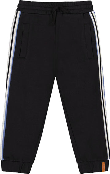 Deux par Deux Fleece Sweatpants with Side Stripes - Little Boy