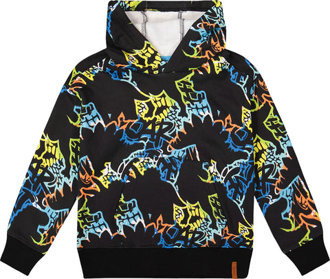 Deux par Deux Black Printed Hooded Fleece Sweatshirt - Little Boy