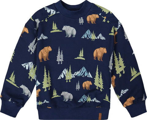 Deux par Deux Navy Animal Print Pullover Fleece Sweatshirt - Big Boy