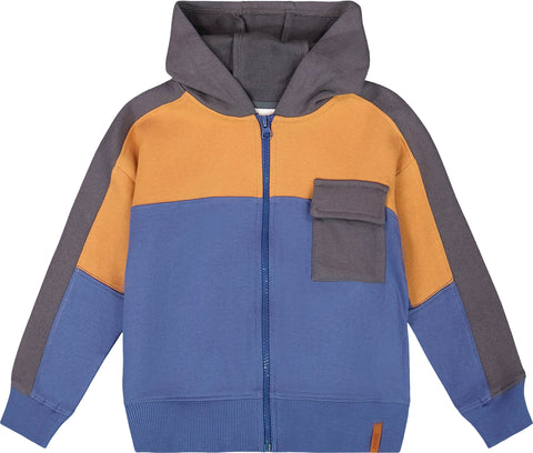 Deux par Deux Full Zip Fleece Color Block Sweatshirt - Big Boy