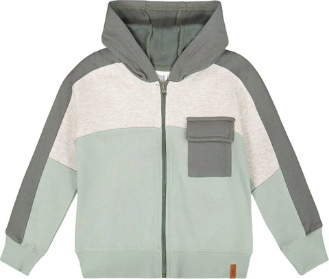 Deux par Deux Full Zip Fleece Color Block Sweatshirt - Little Boy