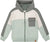 Deux par Deux Full Zip Fleece Color Block Sweatshirt - Little Boy - Green Gray