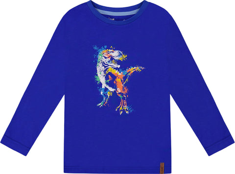 Deux par Deux Blue Long Sleeve Jersey T-Shirt - Little Boy