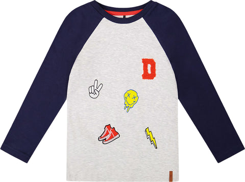 Deux par Deux Organic Cotton Raglan Sleeve T-Shirt - Little Boy