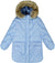 Deux par Deux Long Wavy Quilt Puffy Winter Coat - Little Girl - Powder Blue
