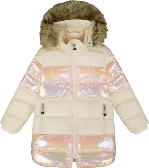 Deux par Deux Long Metallic Puffy Coat - Big Girl 
