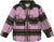 Deux par Deux Mauve And Green Zipped Plaid Overshirt - Big Girl  - Mauve - Green