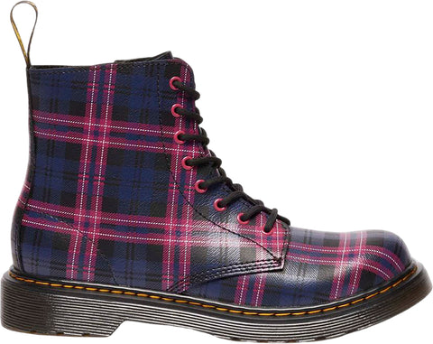 Dr. Martens 1460 Pascal Junior Pink Tartan Lace Up Boots - Youth
