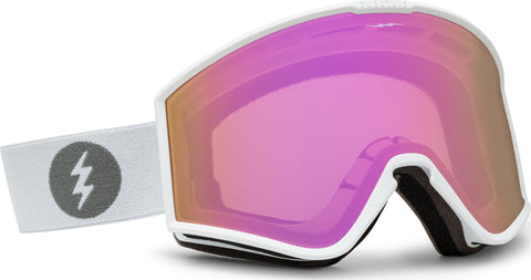 Electric Kleveland Goggles - Matte White Frame - Pink Chrome Lens - With bonus lens