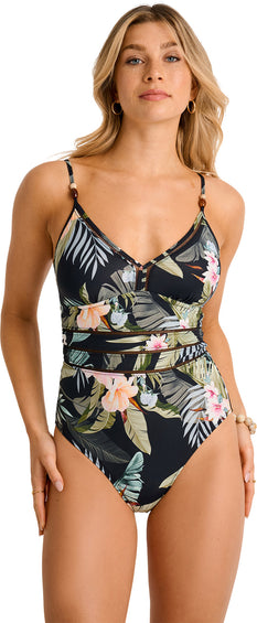 Everyday Sunday Cami One-Piece Swimsuit with Elastic Trim Inserts - Women's