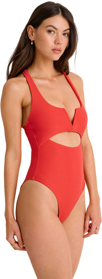 Everyday Sunday Textured Racerback Extra High-Leg One-Piece Swimsuit - Women's