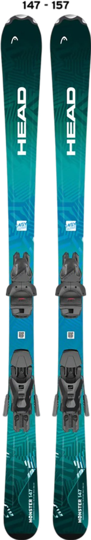 HEAD Monster Easy Skis with JRS 4.5 GW CA Ski Bindings - Junior