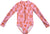 Headster Kids Blush Tides Long Sleeve One Piece Swimsuit - Kids - Bubble Gum