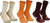 Hoka Crew 3-Pack Run Socks - Unisex - Truffle Salt - Pumpkin - Black Cherry
