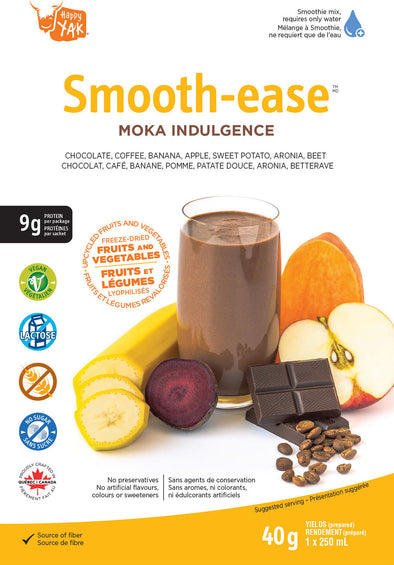 Happy Yak Smooth-Ease Moka Indulgence 4x40g Vegan High Protein