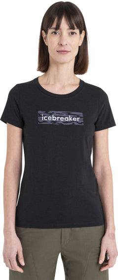 icebreaker Central Classic Merino Blend Glacial Flow Logo Short Sleeve T-Shirt - Women's