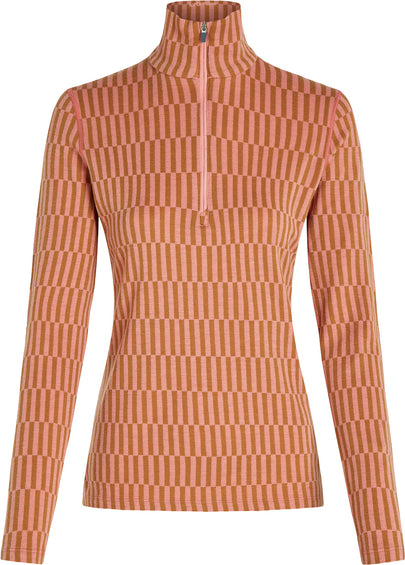 icebreaker Merino 260 Tech Vertex Snow Grid Long Sleeve Half Zip Thermal Top - Women's