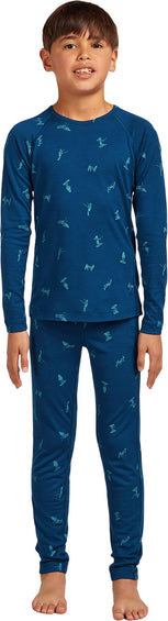 icebreaker Merino 200 Oasis Long Sleeve Crew Thermal Top Snow Day - Kids