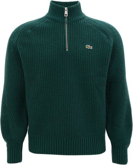 Lacoste Zip-Up High-Neck Wool Sweater - Men's