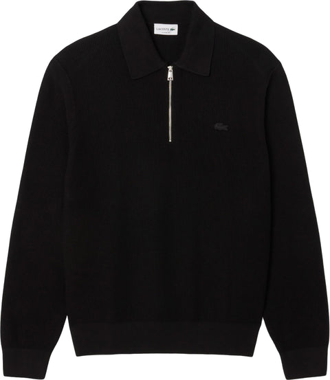 Lacoste Cotton and Wool Blend Half-Zip Polo Collar Sweater - Men's