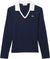 Lacoste Slim Fit Trim Detail Long Sleeve Polo - Women's - Navy - Red - Navy - White