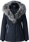 Mackage Adali Down Coat With Silver Fox Fur Signature Mackage Collar - Women's - Black