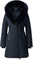 Mackage Kay Down Coat With Blue Fox Fur Signature Mackage Collar - Women's - Black