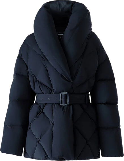 Mackage Olive Down Belted Jacket with Shawl Collar - Women's