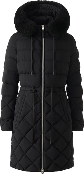 Mackage Xena-SH Diamond Quilted Down Coat with Fur Hood - Women's