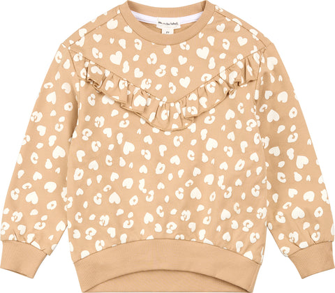 Miles The Label Cheetah Print On Candied Ginger Sweatshirt - Girls