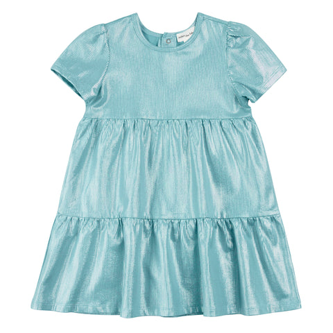Miles The Label Reef Tiered Lamé Jersey Dress - Girls