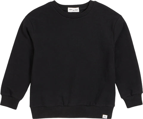 Miles The Label Miles Basics Pure Black Sweatshirt - Kids