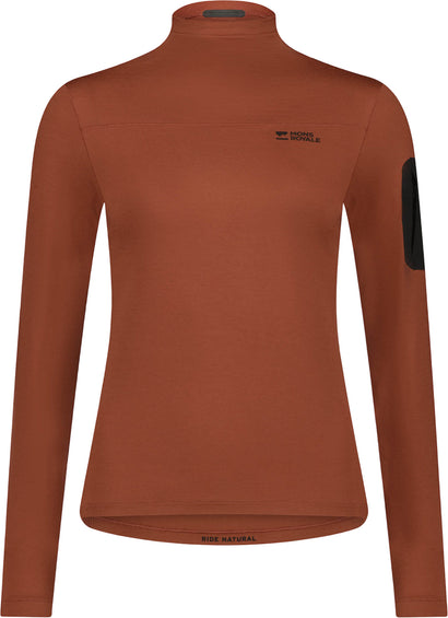 Mons Royale Diversion Merino Mock Neck Long Sleeve Shirt - Women's