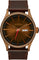 Nixon Sentry Leather Watch - Men's - Bronze - Black