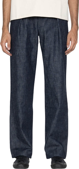 Naked & Famous Pleated Trouser - 10oz Rinsed Denim - Indigo - Men's