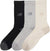 New Balance Active Cushion 3 Pack Crew Socks - Unisex - Black - Grey - Cream