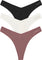 Organic Basics Flex 3-Pack Thong - Women's - Off White - Rose Wood - Black